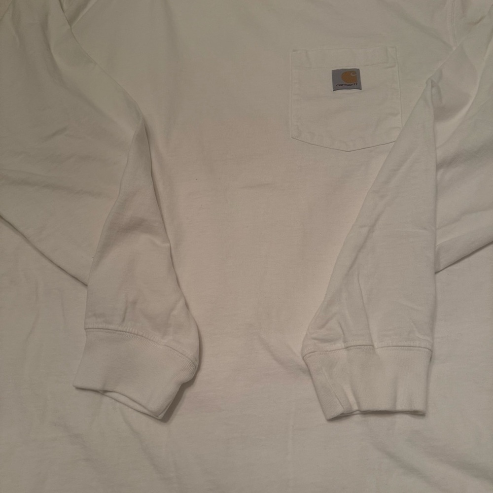 Carhartt Modern Western Minimalist Cabincore White Long Sleeve Shirt Size Large - Picture 12 of 14